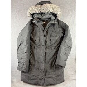 The North Face Parka Women S Black Goose Down Faux Fur Hood Coat Jacket Puffer